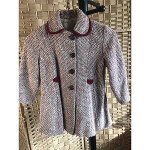 Vintage Small Girls Coat Gray and Mauve